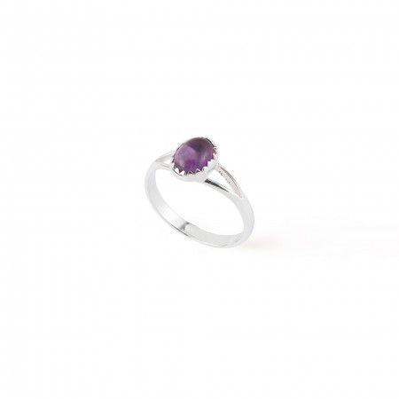 SILVER RING WITH NATURAL STONE