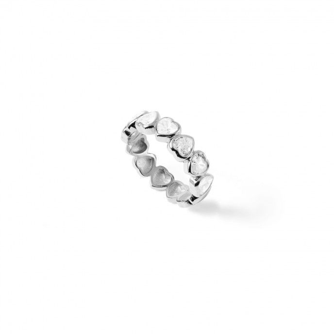 HEARTS SILVER RING