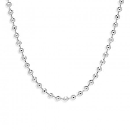 BEADS SILVER NECKLACE - 40CM