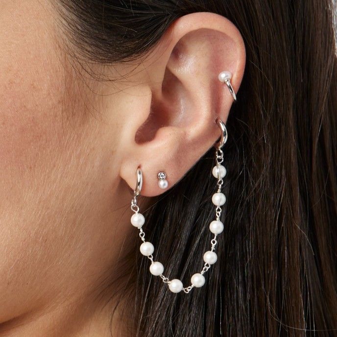 SILVER PIERCING WITH PEARL