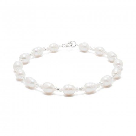 SILVER ANKLET WITH PEARLS