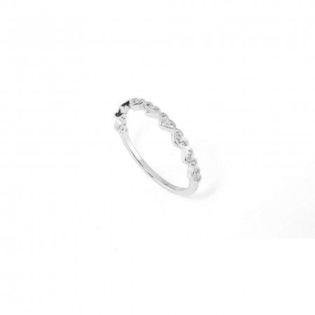 HEARTS SILVER RING