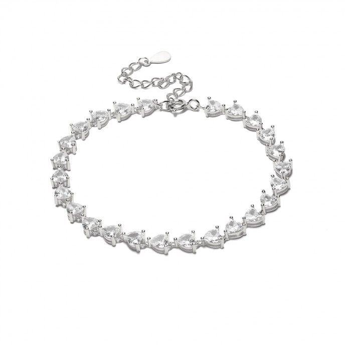 SILVER BRACELET WITH HEARTS