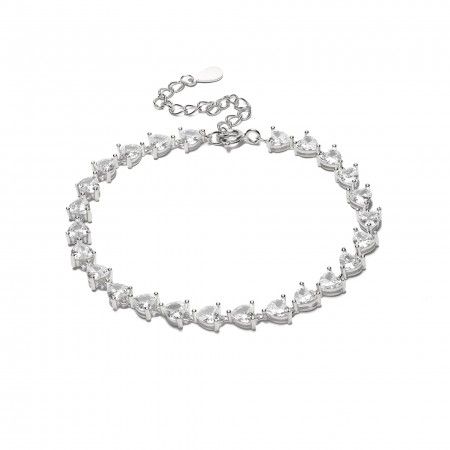 SILVER BRACELET WITH HEARTS