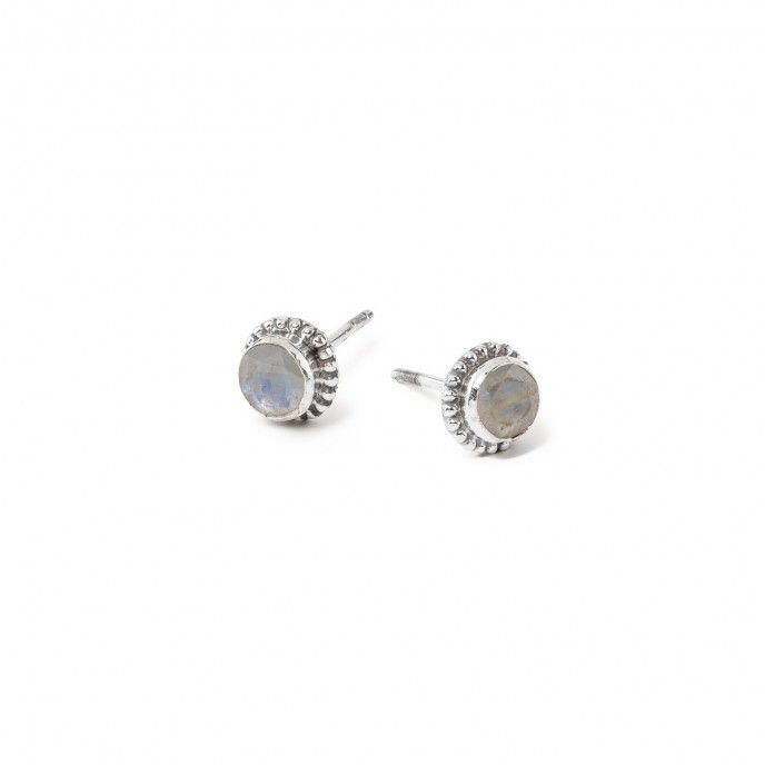 SILVER EARRINGS WITH NATURAL STONE