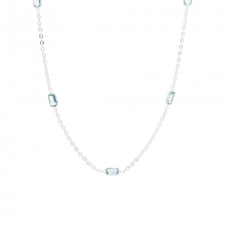 SILVER NECKLACE WITH NATURAL STONES