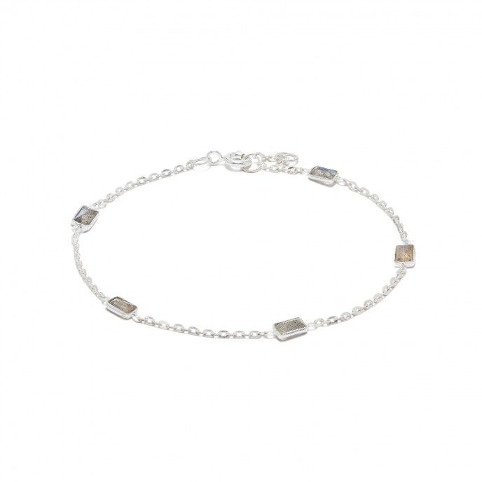 SILVER BRACELET WITH NATURAL STONES