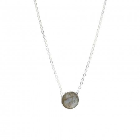 SILVER NECKLACE WITH NATURAL STONE