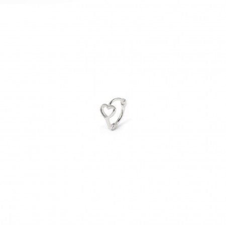 SILVER HOOP WITH HEART