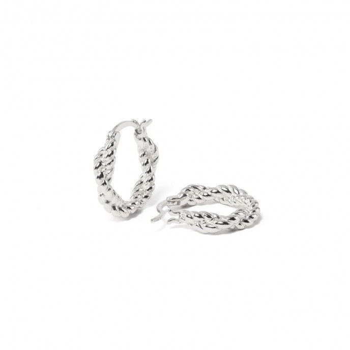 TWISTED SILVER HOOPS