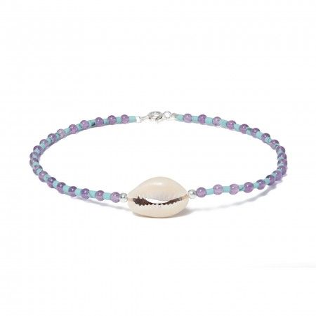 SILVER ANKLET BRACELET WITH SHELL