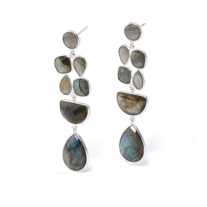 SILVER EARRINGS WITH NATURAL STONES