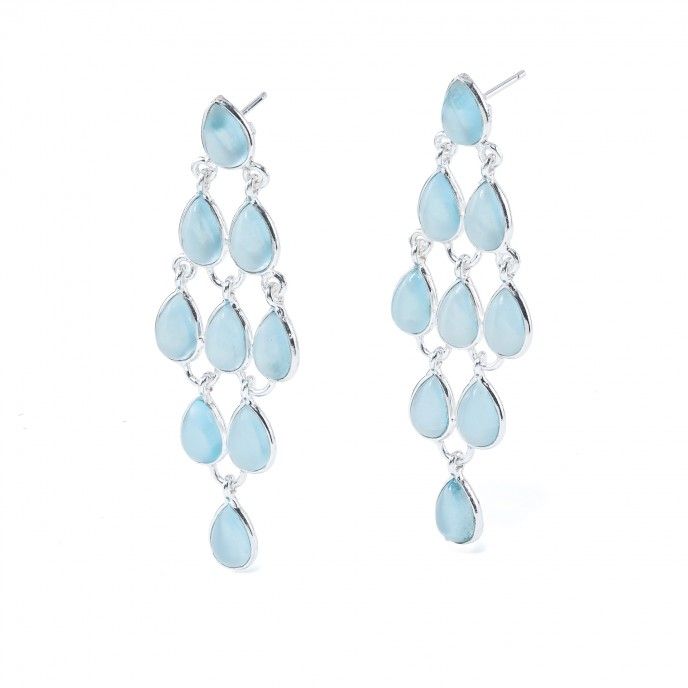 SILVER EARRINGS WITH DROPS