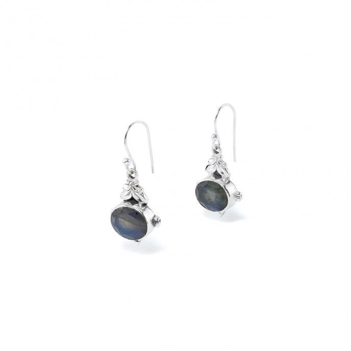 SILVER EARRINGS WITH NATURAL STONES