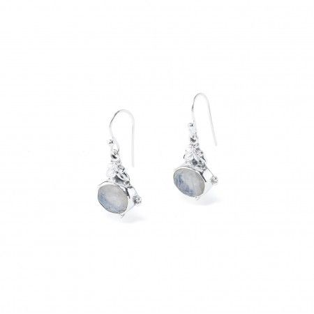 SILVER EARRINGS WITH NATURAL STONES