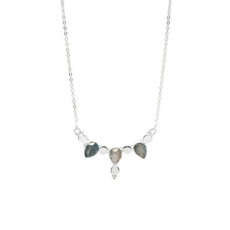 SILVER NECKLACE WITH DROPS