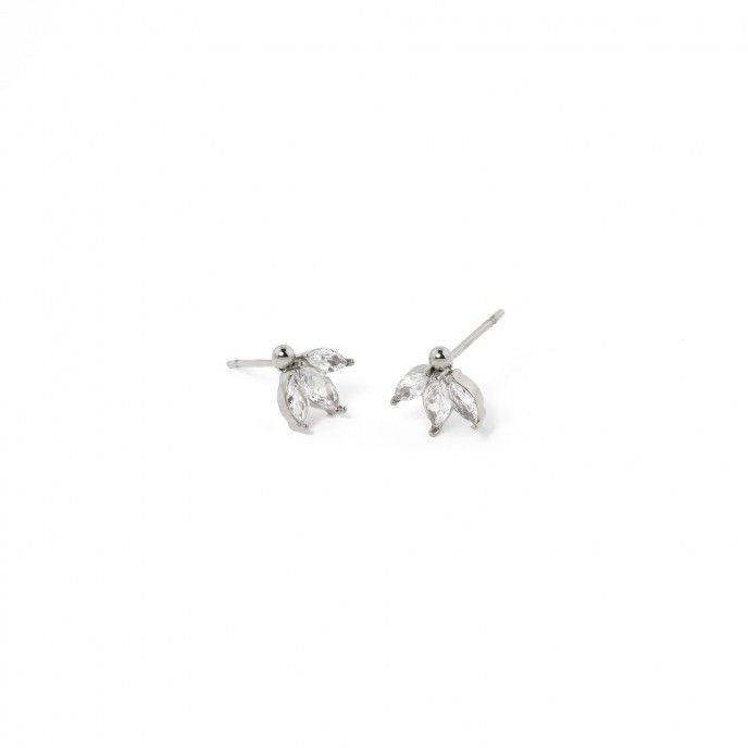 STEEL EARRINGS WITH ZIRCON