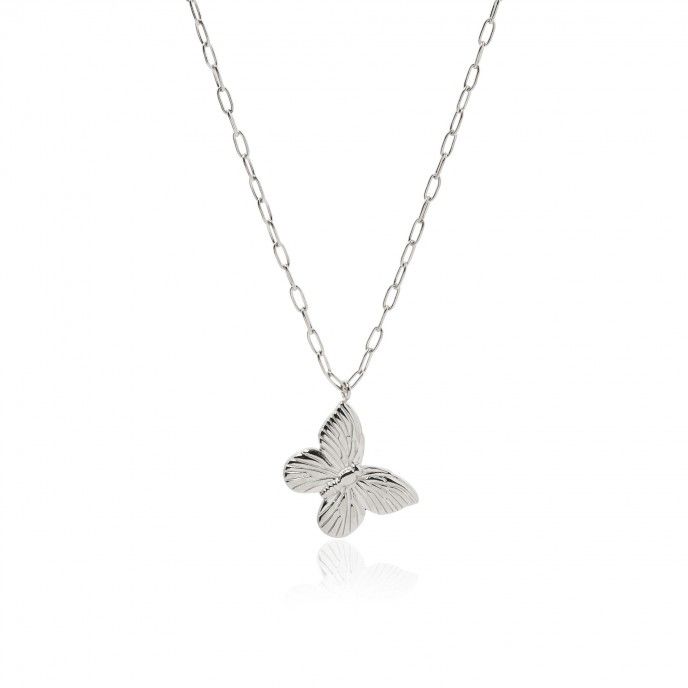 STEEL NECKLACE WITH BUTTERFLY