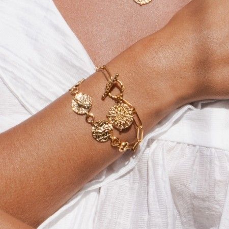 PULSERA DE ACERO CON PLATOS