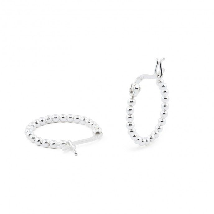 SILVER HOOPS WITH BEADS