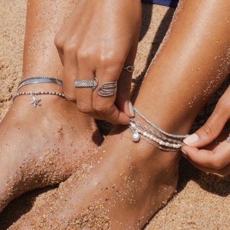 SILVER ANKLET WITH SHELL