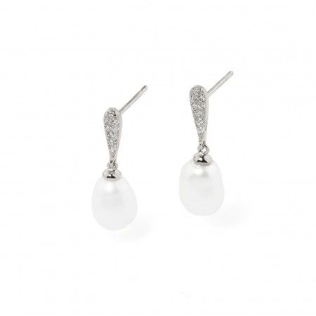 SILVER EARRINGS WITH PEARL