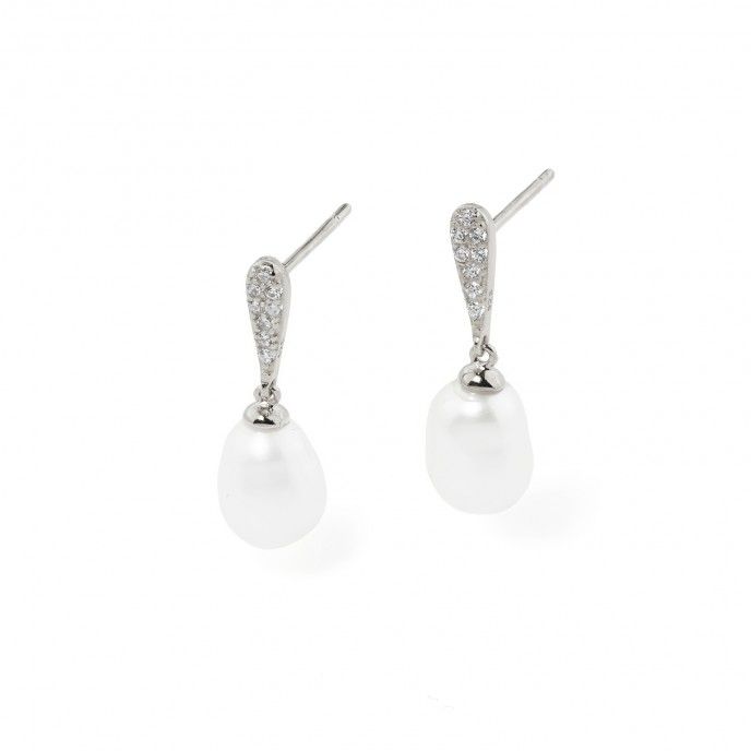 SILVER EARRINGS WITH PEARL