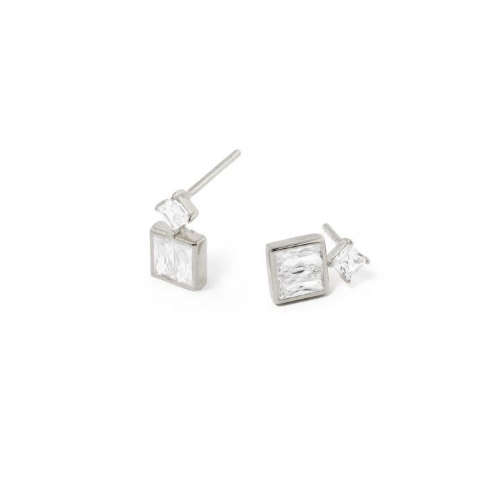 SQUARES SILVER EARRINGS