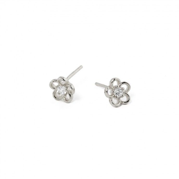 FLOWER SILVER EARRINGS