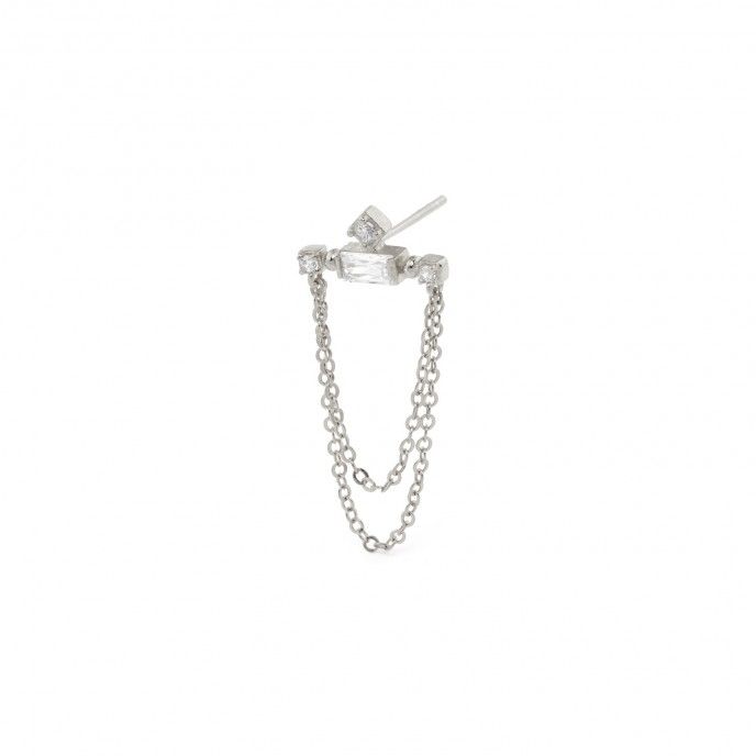 SILVER EARRING WITH CHAIN