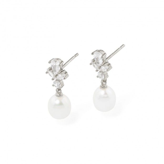 SILVER EARRINGS WITH PEARL