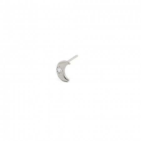 MOON SILVER EARRING