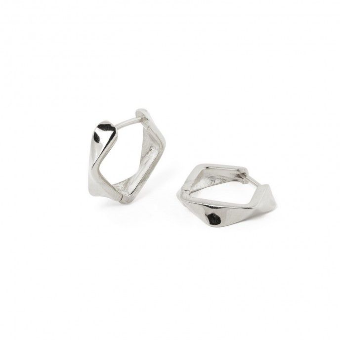 GEOMETRIC SILVER HOOPS