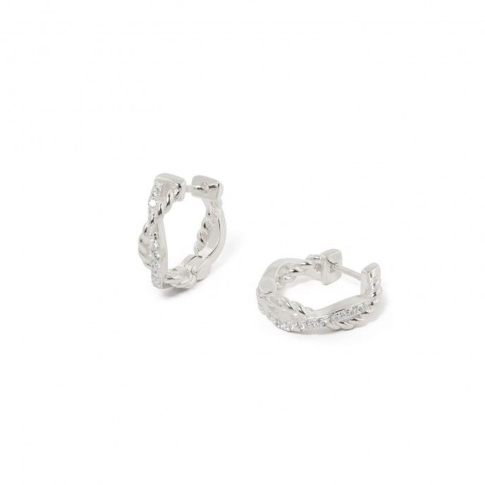 TWISTED SILVER HOOPS