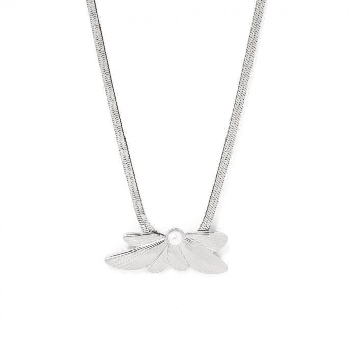 STEEL NECKLACE WITH FLOWER