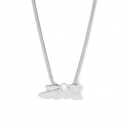 STEEL NECKLACE WITH FLOWER