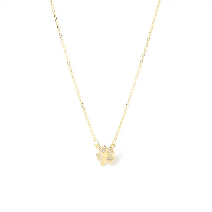 SILVER NECKLACE WITH CLOVER