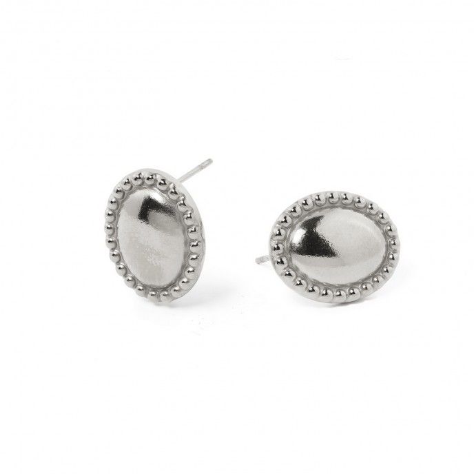 STEEL OVAL EARRINGS