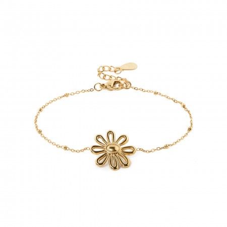 STEEL BRACELET WITH FLOWER