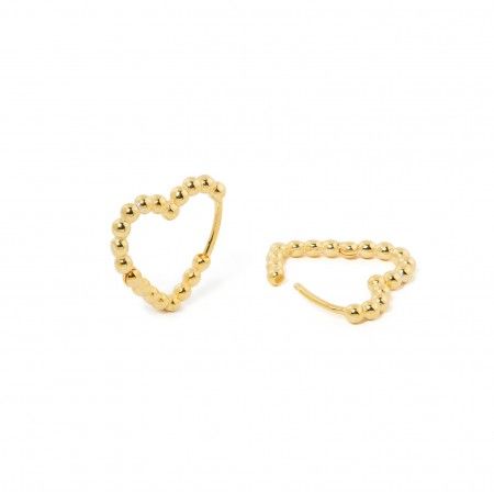 HEART SILVER HOOPS